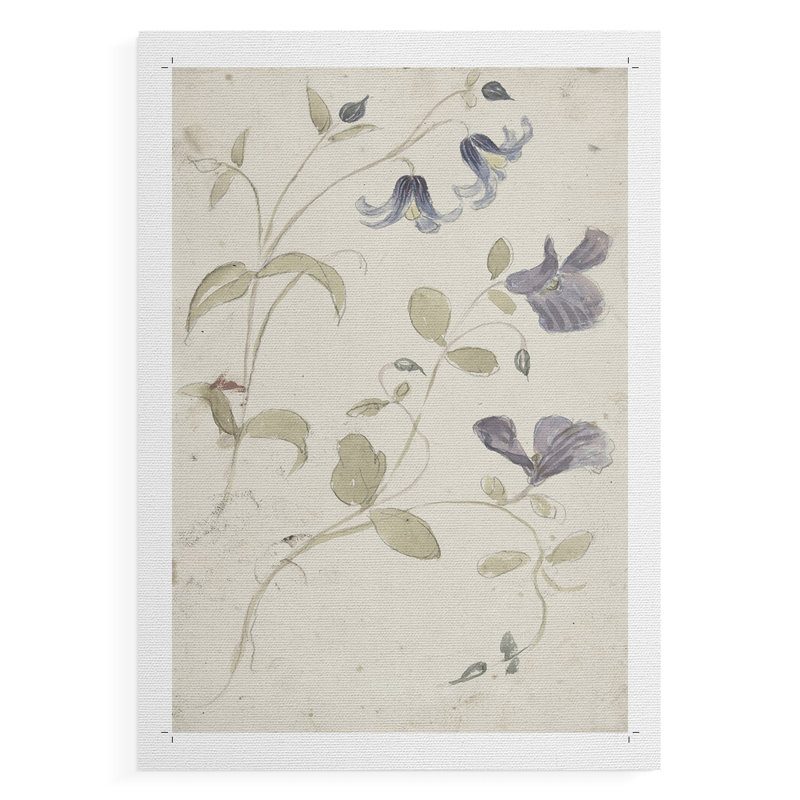 Imprimé floral rétro CCXVII - Reproduction de toile seulement - NON-CADRE