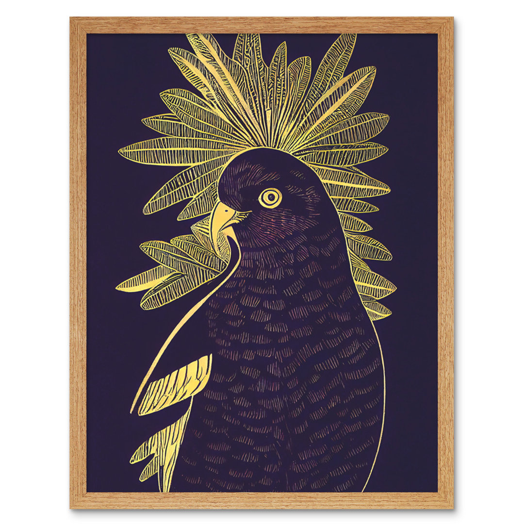 Detailed Stylish Parrot Tropical Plant - Print