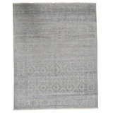 Oriental Area Rug in Silver/Aqua