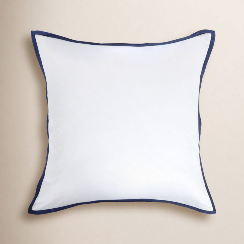 Langston Sateen Pillow Sham, White/Navy