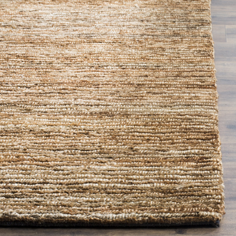 Tapis en jute de couleur unie Seden, Tapis de couloir beige