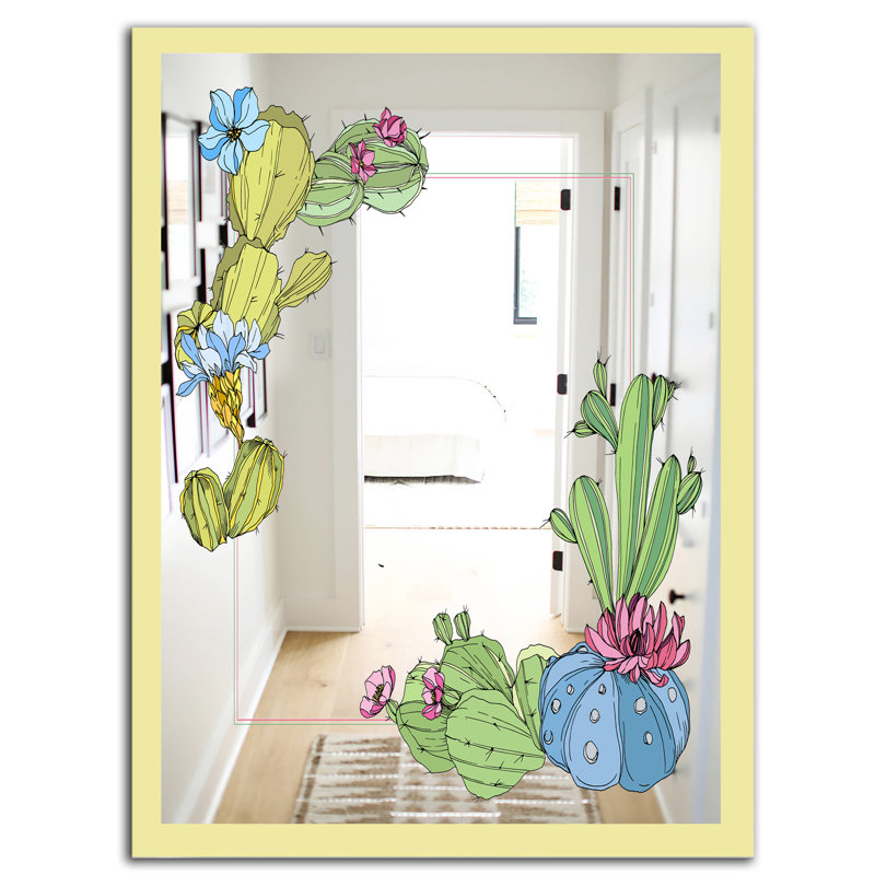 Cactus 2 - Miroir mural traditionnel, H 24 po x l 32 po
