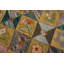 Mid Century Vintage Grid Pattern American Flowers Hooked Rug
