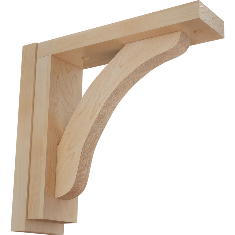 Reece Shelf Wood Bracket, Maple, 8.25" H x 2.5" W x 8.75" D