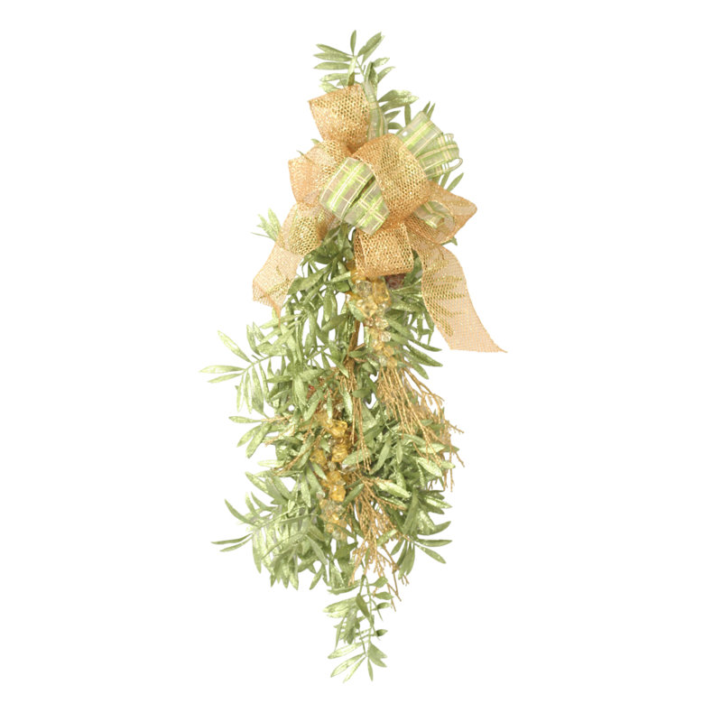 Ornement de Noël vert avec accents dorés