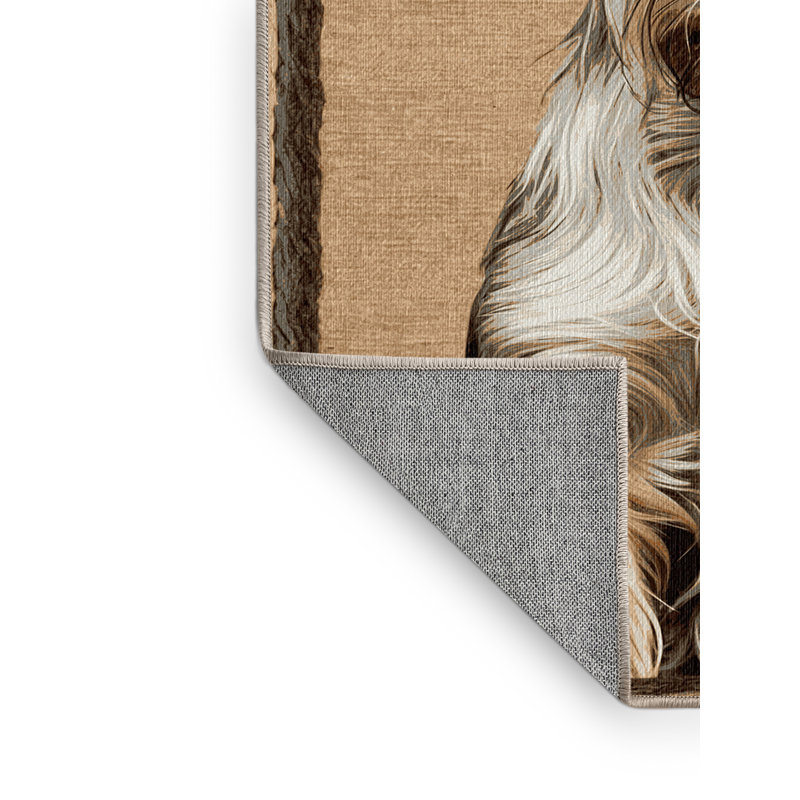 Washable Wire Fox Terrier Dogs Area Rug, Runner 2' x 4'