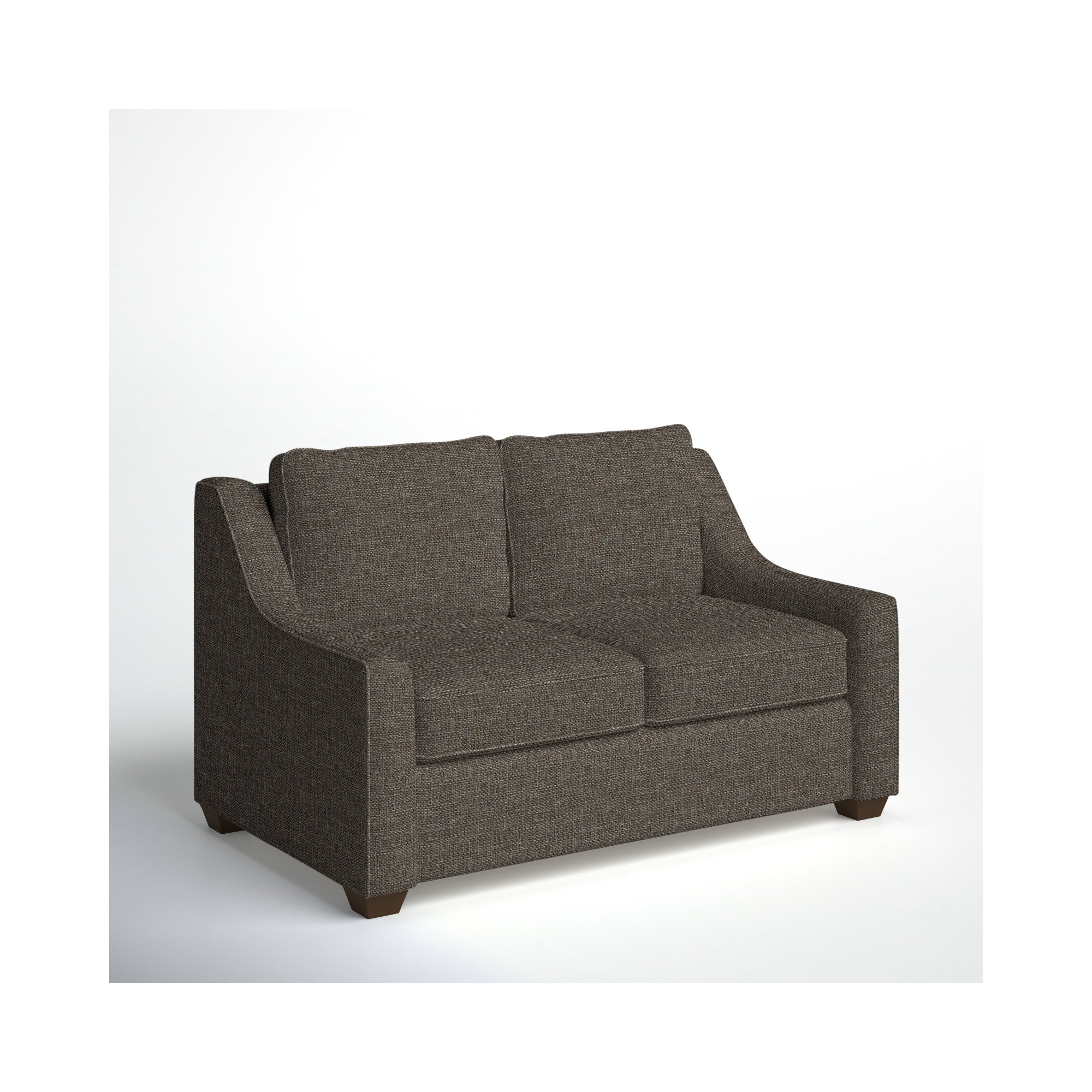 Gemi 56.5'' Upholstered Loveseat, Drusky Charcoal Sustain® Basketweave