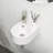 13"x10.4"Ceramic Rectangular Wall Mount Bathroom Sink with Single Faucet Hole