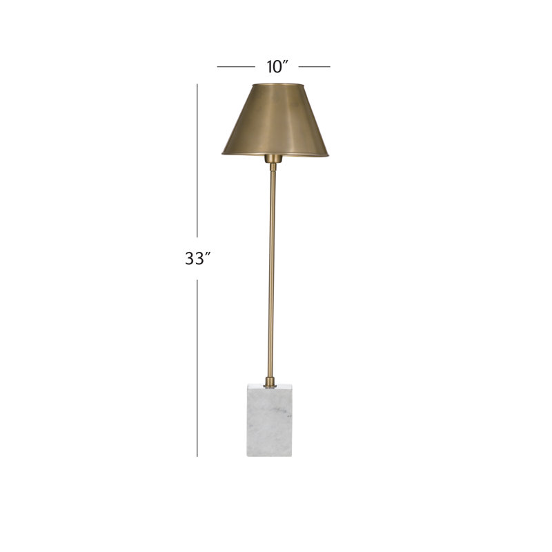Gold Table Lamp with Marble Base & Sleek Metal Body