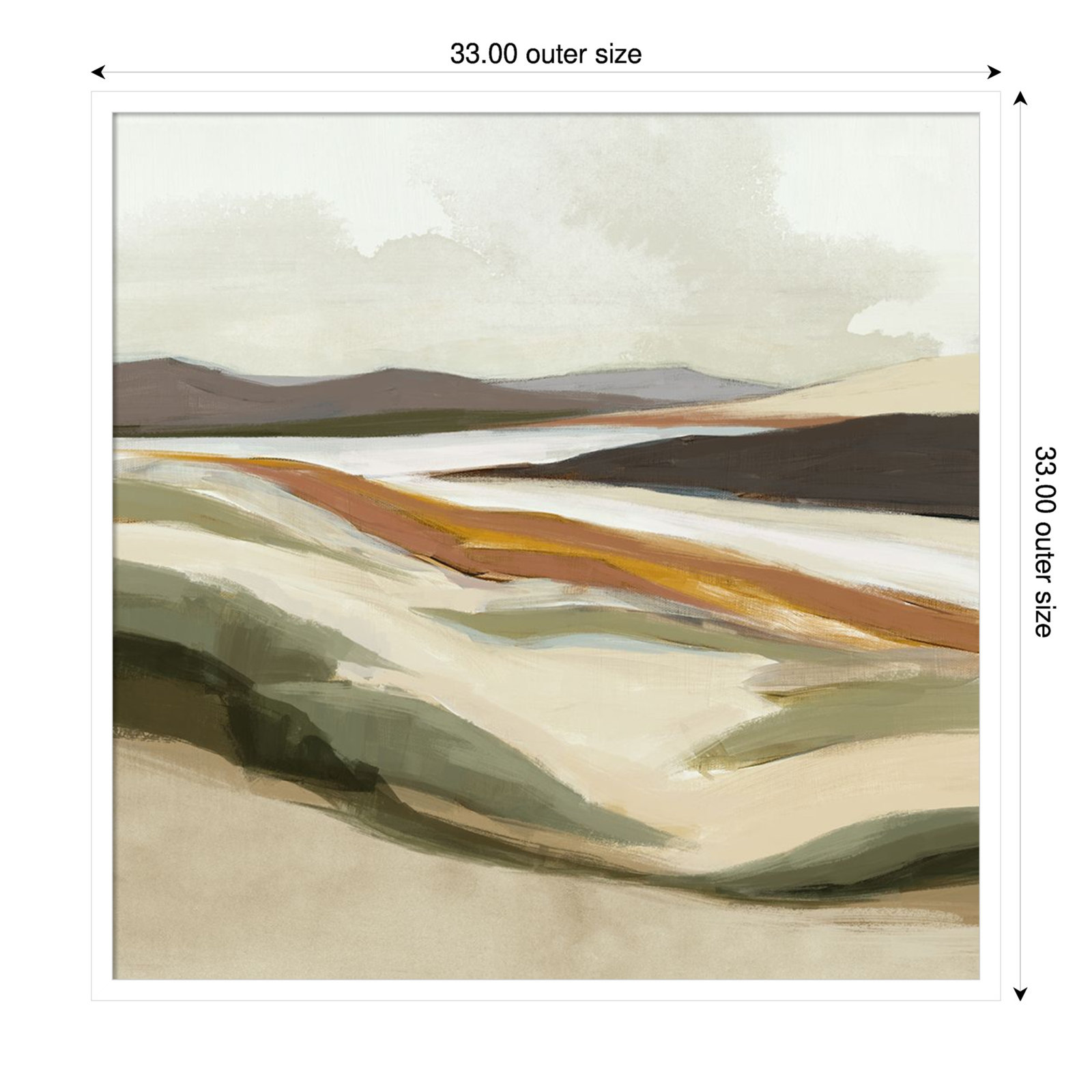 Fast Land Print by Jacob q, White, 33" H x 33" W