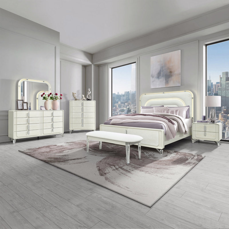 Table de chevet beige Nora