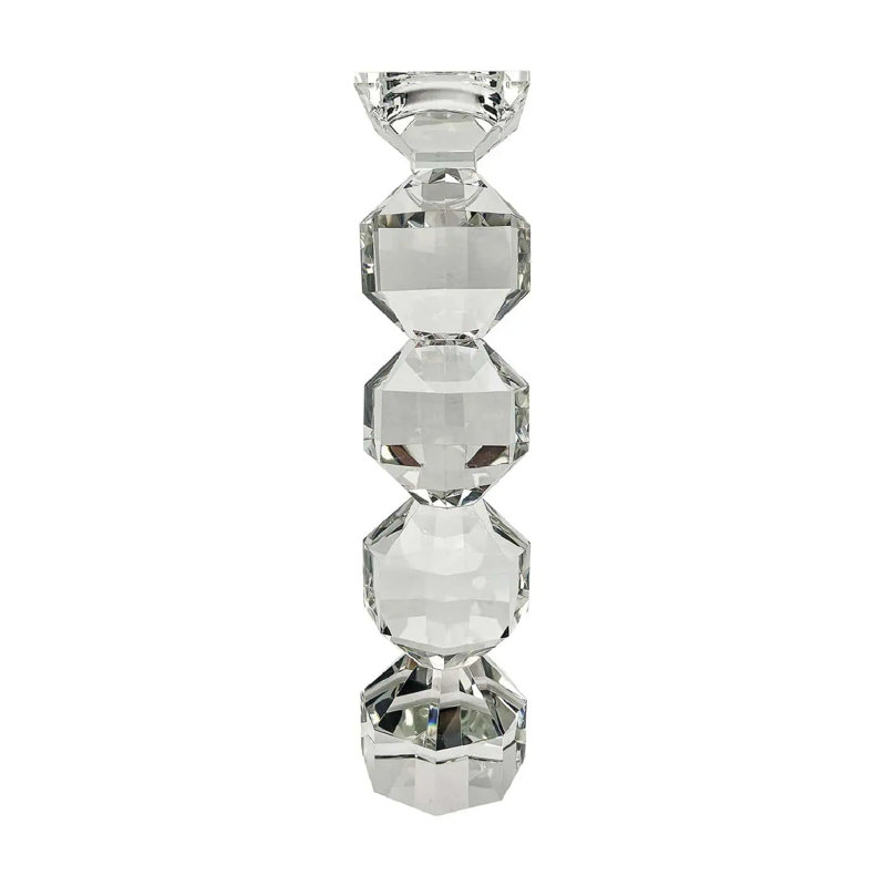 Candle Holder Glass Tabletop Candlestick, 17'' H x 4'' W x 4'' D