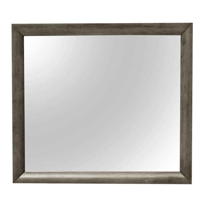 Contemporary Wall Mirror, Gray