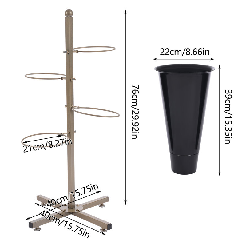 Amberlea 4Pcs Metal Flower Display Stand with Buckets, Black