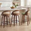 Swivel Upholstered Counter Stool with Solid Wood Frame-1574450894-1574450892