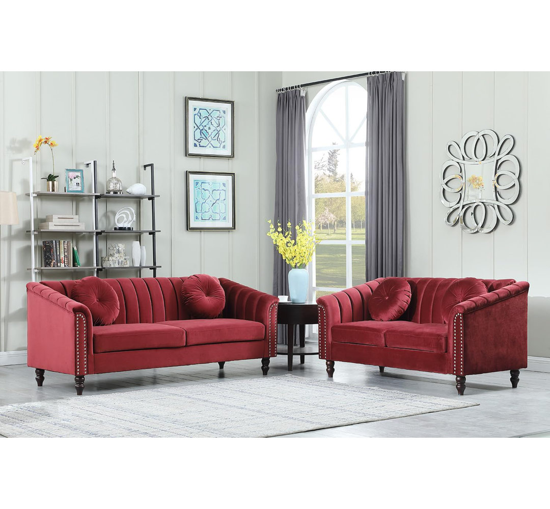 Atlasburg 2 Piece Microfiber Living Room Set Rosdorf Park Upholstery