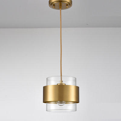 Gutam 1 - Light Brass Cylinder Pendant