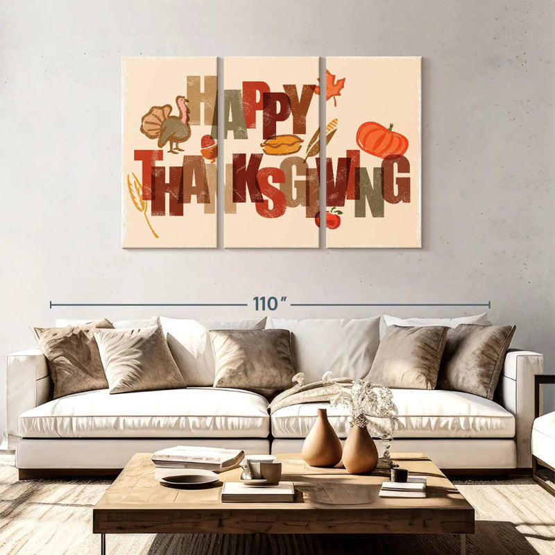 Icônes Lelend Happy Thanksgiving, H 48 po x l 74 po
