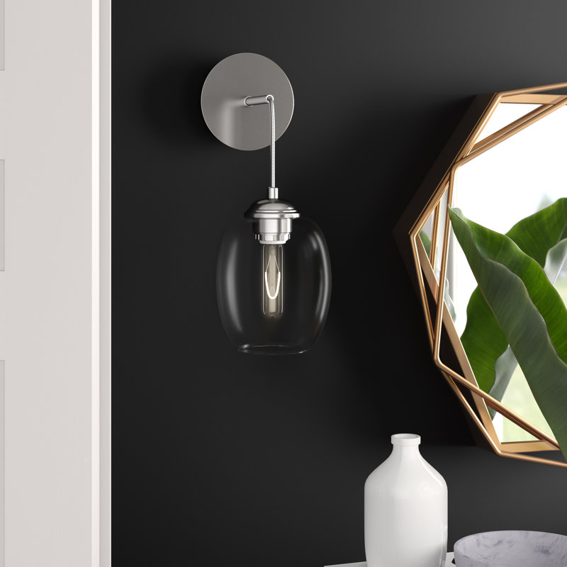 Beronica Steel Armed Sconce, Brushed Nickel