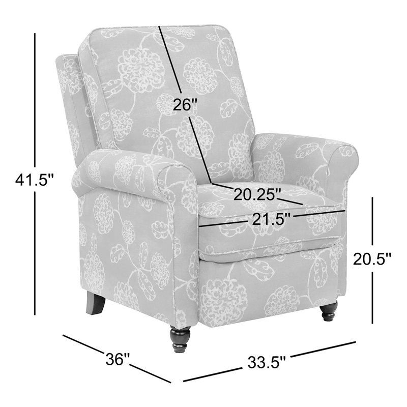 Leni 33.5" Wide Manual Standard Recliner, Taupe Nautical