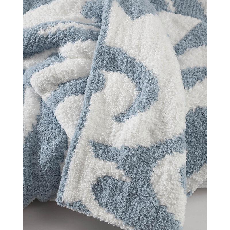 Casablanca Abstract Throw Blanket, Dew/Off White Abstract