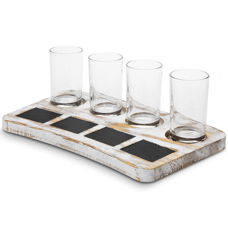 4 Piece 177ml Glass Shot Glass Set, White