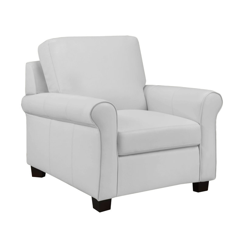 Fauteuil Ambrie, Cuir gris argenté