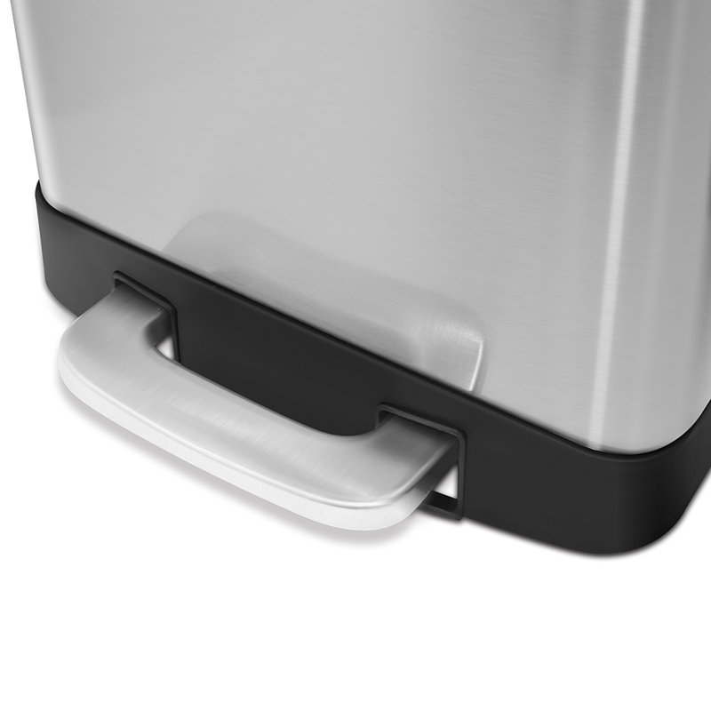 1.6 Gallon Brushed Stainless Steel Rectangular Step-On Trash Can