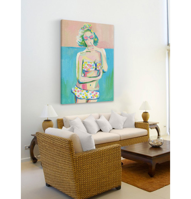 Coquette - reproduction d'art sur toile, H 24 po x l 16 po x P 1,5 po, Toile tendue