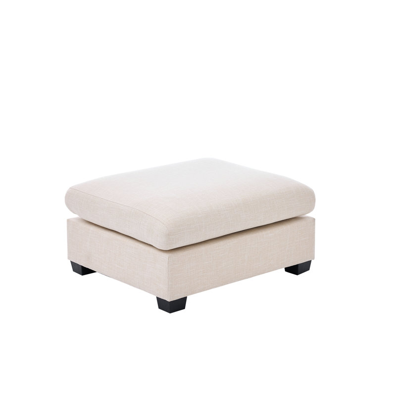 Pouf rectangulaire rembourré, Beige