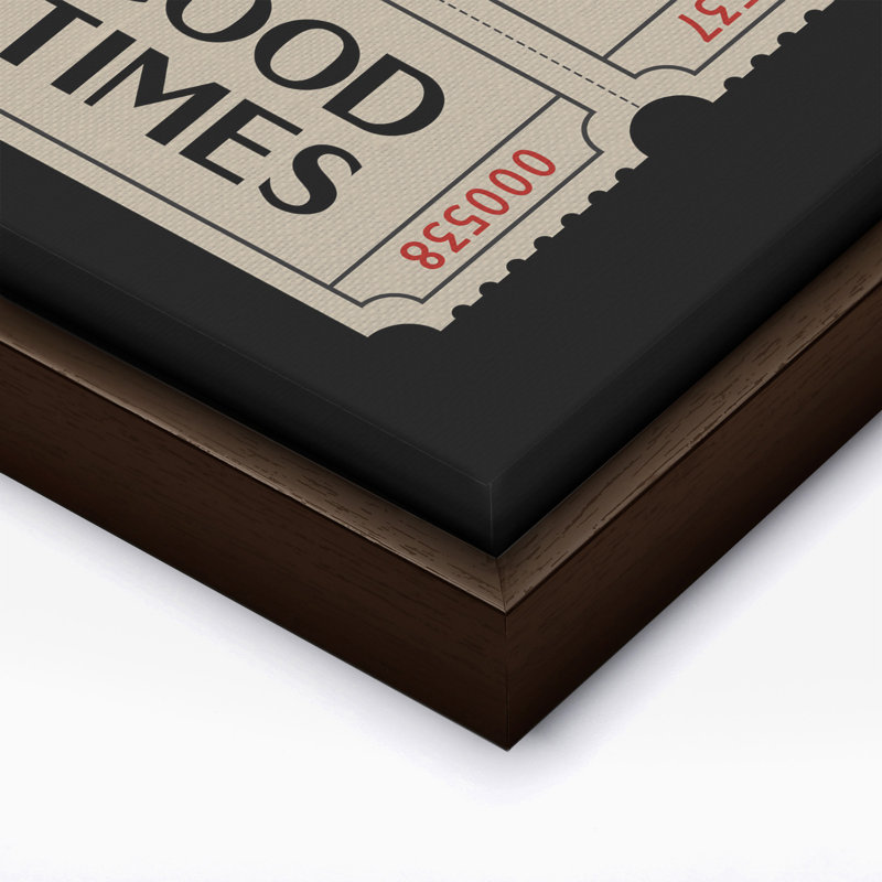 Good Times billets de cinéma, 24"H x 32"W, Canvas, Brown Framed