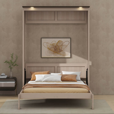 Grand lit escamotable avec lumières DEL et armoire murale pliable peu encombrante