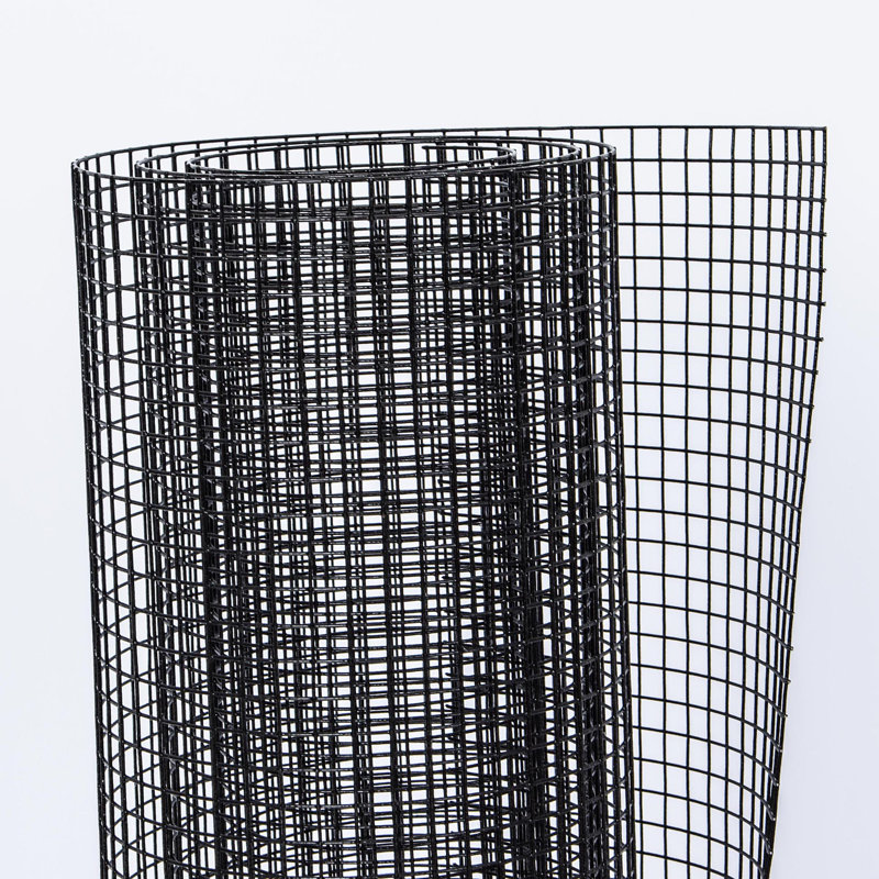 Clôture grillagée en treillis soudé de 60 po x 100 pi en vinyle noir de calibre 19 po x 1/2 po x 1/2 po pour poulailler 1 pièce