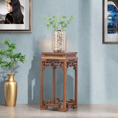 Flower frame solid wood copper money carving by dujinlong home