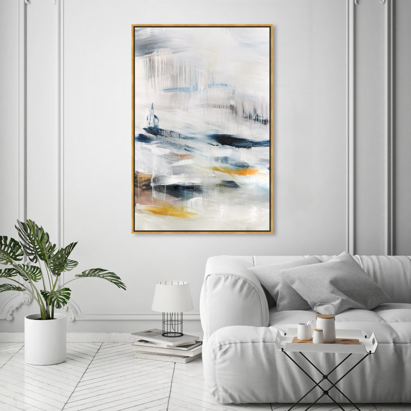 Modern Abstract Snow Landscape Print, 54" H x 36" W, Wrapped Canvas