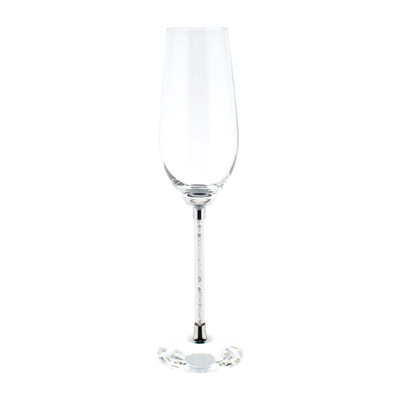 Sparkles Home | Vetrina Stem Toasting Flutes | Crystal Wine Glasses | Rhinestone Accents