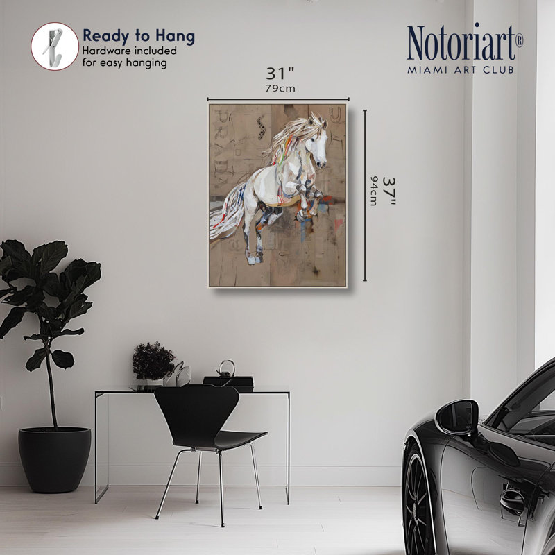 «Rustic Elegance Western Art» par Notoriart, H 30 po x l 36 po, Cadre argenté