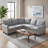 85 In L Shaped Corner Couch, 5 Seat Modular Sectional Sofa For Living Room-930035725