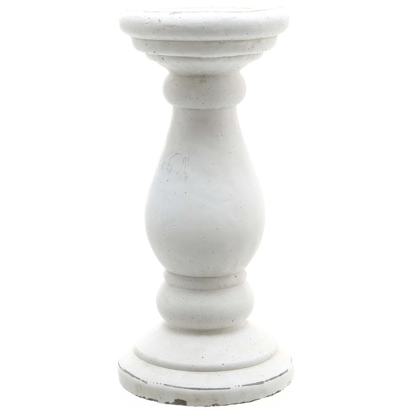 Wood Tabletop Candlestick, 23cm H x 11cm W x 11cm D, White