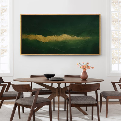 Large Framed Canvas Print Wall Art - Neutral Abstract Painting Print for Minimalist Modern Wall Decor