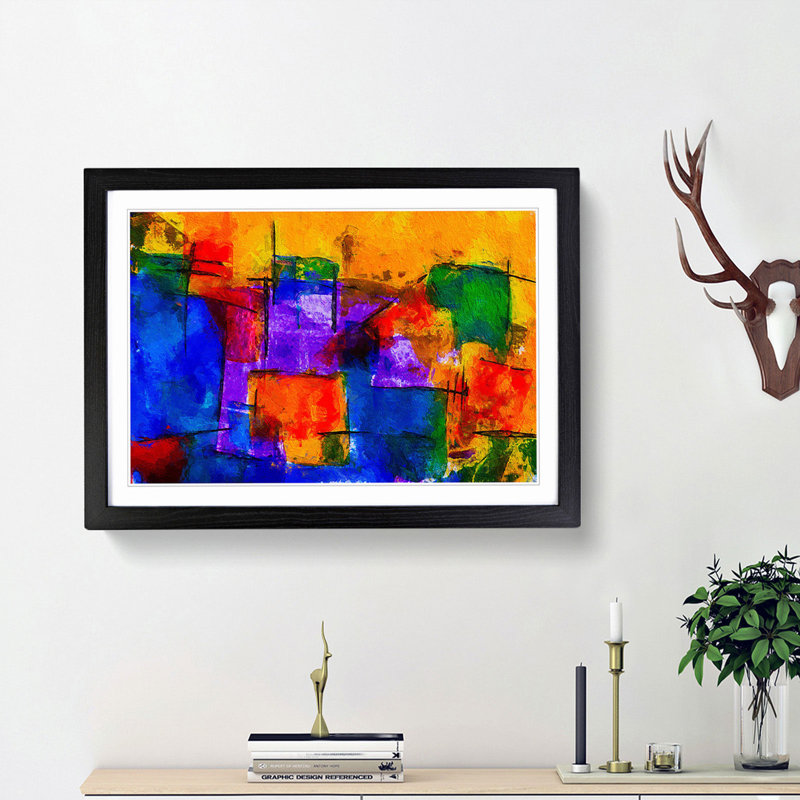 Abstract Vol.398 by S.Johnson - Framed Print, 45cm H x 63cm W x 2cm D, Black Framed