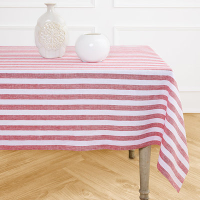100% Pure Linen Tablecloth -Sorrento Stripe