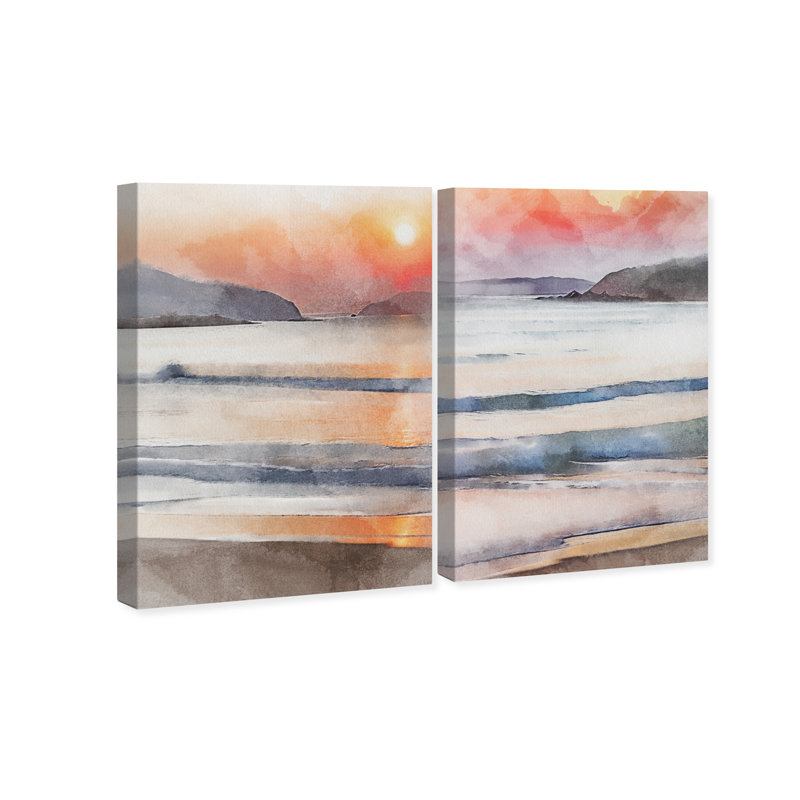 Felda Amber Sky SET by Wynwood Studio - 2 Piece Wrapped Canvas Print, 16" H x 24" W x 0.8" D