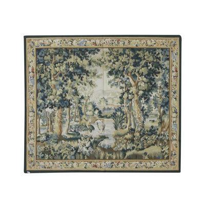 Hand-Knotted High-Quality Green and Gold Area Rug