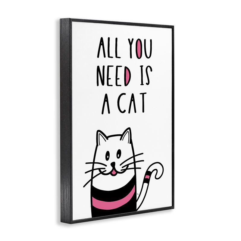 «All You Need Is Cat», estampe numérique, design par Martina Pavlova, Noir, H 24 po x l 16 po
