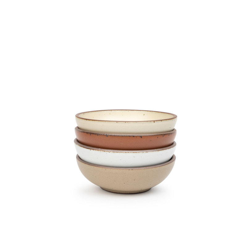 Breakfast Bowl - Set of 4, Brown/White/Red