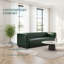 Élégant canapé tuxedo vert à 3 places - Style contemporain avec pieds en bois de bouleau pour les salons modernes-1019208988