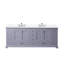 Meuble-lavabo double 84 po X P 22 po D, plateau en quartz blanc et robinet pour la maison-1928216814