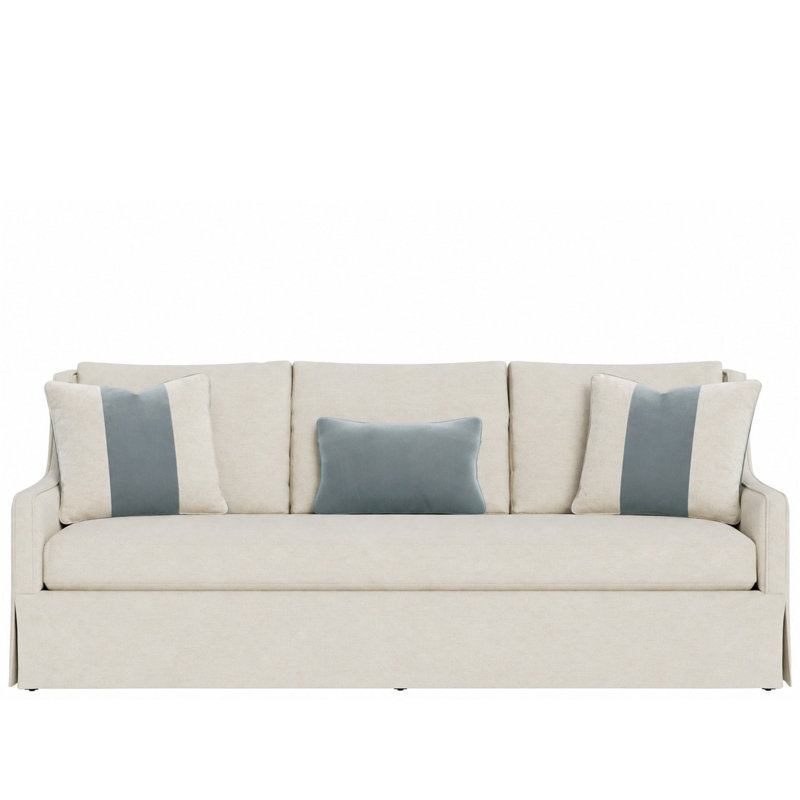 Hudson Skirted Sofa in Nomad Snow, 93'' Wide