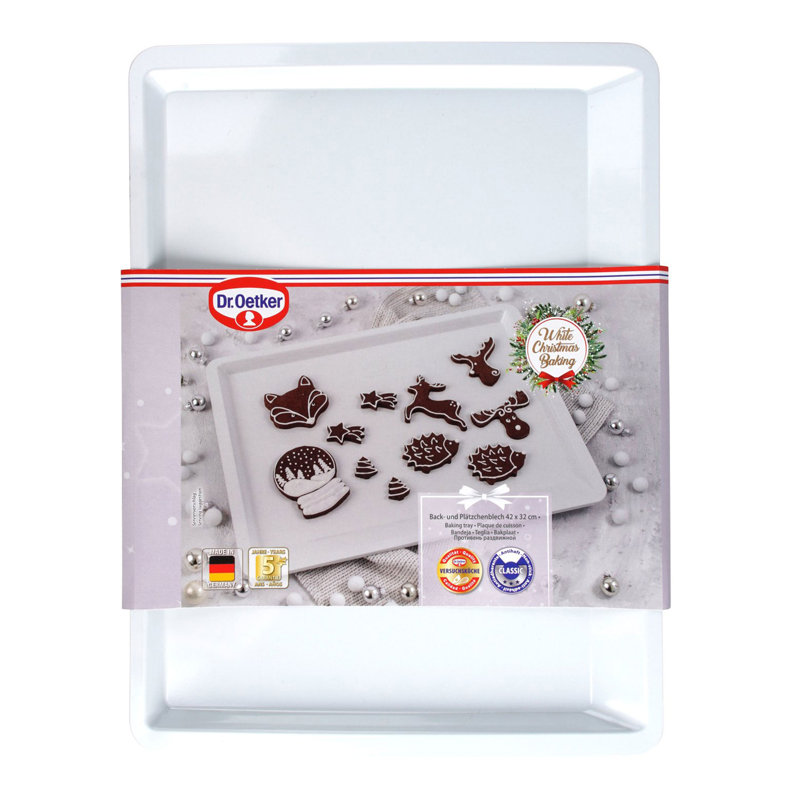 White Christmas baking and biscuit tray, White